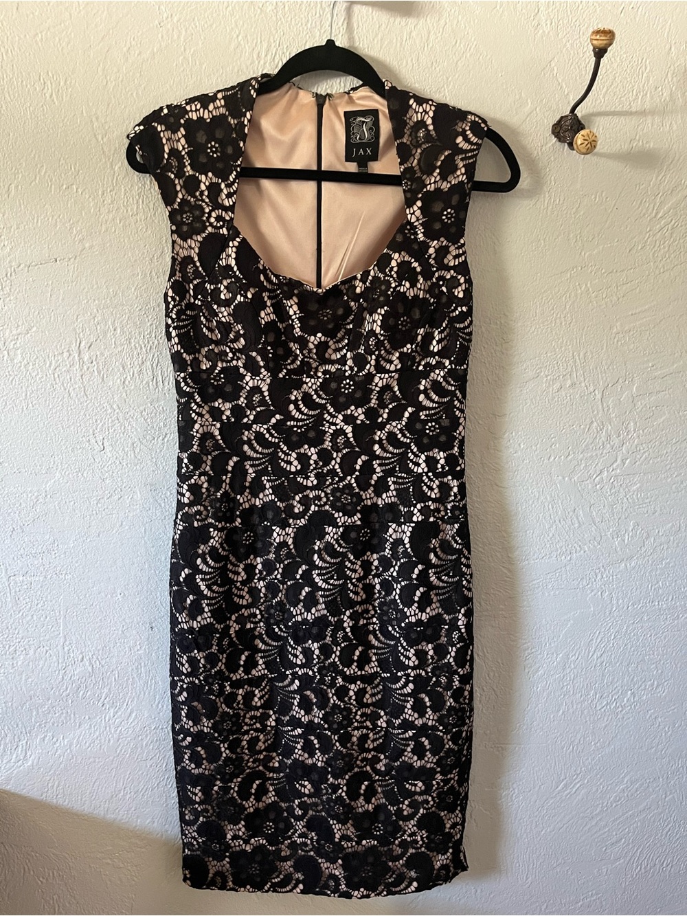 JAX Black Lace Dress with Nude Lining